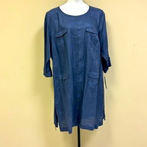 GO Silk linen shirt dress